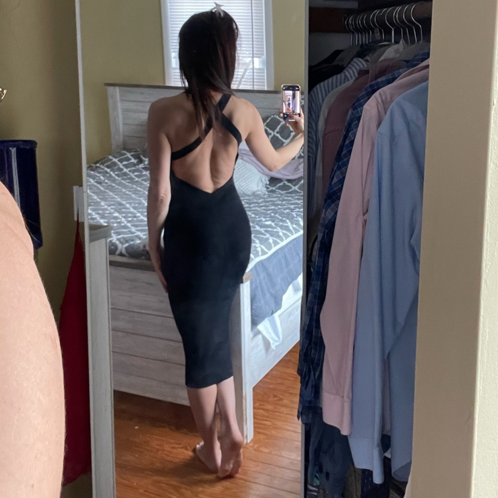 Zara open back midi dress